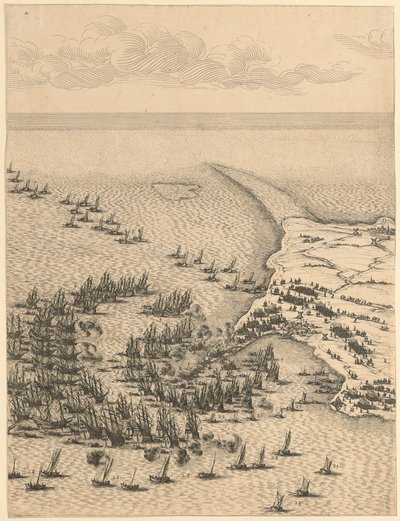 Ausschnitt aus "Belagerung der Zitadelle von St. Martin auf der Île de Ré" von Jacques Callot