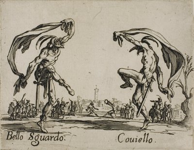 Bello Sguardo - Coviello, Platte 18 aus Balli di Sfessania von Jacques Callot