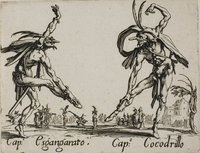 Capitano Esgangarato - Capitano Cocodrillo, Platte 14 aus Balli di Sfessania von Jacques Callot