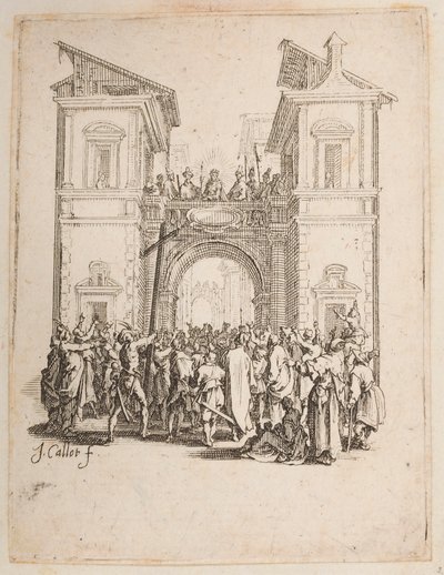 Christus dem Volk präsentiert, Nr. 9 von 11 aus La Petite Passion von Jacques Callot