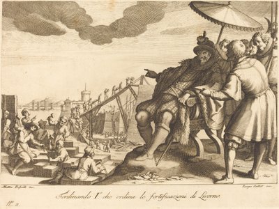 Bau und Befestigung des Hafens von Livorno von Jacques Callot