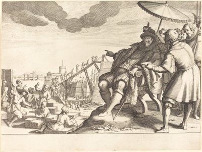 Bau und Befestigung des Hafens von Livorno, ca. 1614 von Jacques Callot