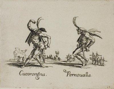 Cucorongna - Pernovalla, Platte 2 aus Balli di Sfessania von Jacques Callot