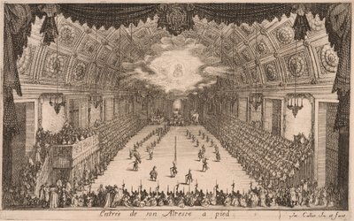Herzog Karl IV. kommt zu Fuß an, aus Combat à la Barrière von Jacques Callot