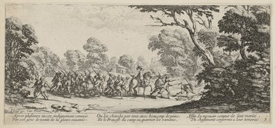 Entdeckung der Verbrecher, Blatt 9 der Folge "Grauen des Krieges" von Jacques Callot