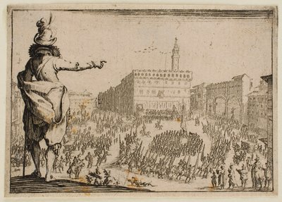 Fest auf der Piazza Signoria in Florenz, aus „Die Kaprizen“ (Florenz-Ausgabe) von Jacques Callot