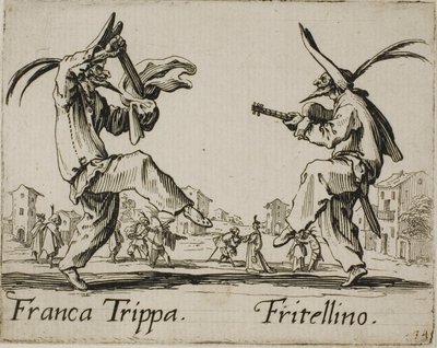 Franca Trippa - Fritellino, Tafel 23 aus Balli di Sfessania von Jacques Callot