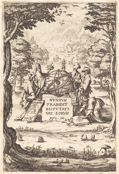 Frontispiz für die Heilige Cosmologia (Titel mit Astrologen) von Jacques Callot