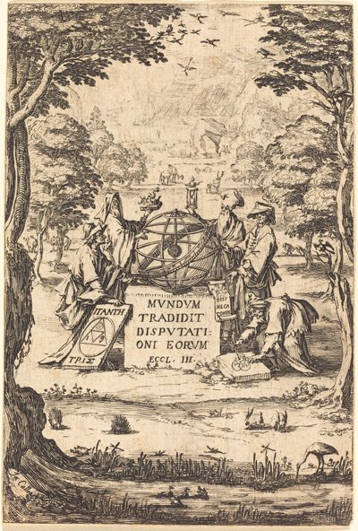 Frontispiz für die Heilige Kosmologie mit Astrologen von Jacques Callot