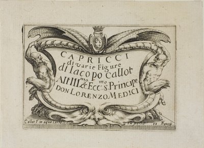 Frontispiz, aus Capricci di varie figure - Das Nancy-Set von Jacques Callot