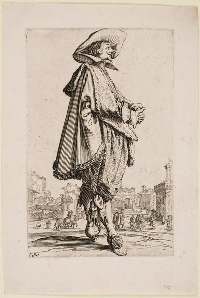 Gentleman mit gefalteten Händen, aus der Serie „Der Adel von Lothringen“ von Jacques Callot