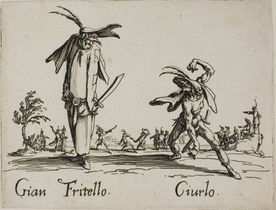 Gian Fritello - Ciurlo, Platte 7 aus Balli di Sfessania von Jacques Callot