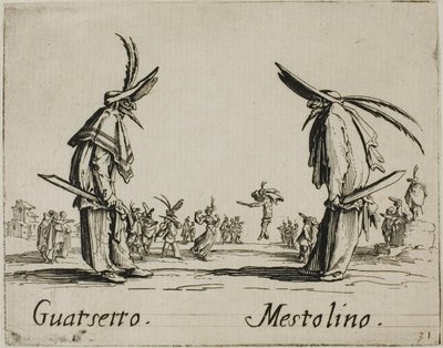 Guatsetto - Mestolino, Platte 5 aus Balli di Sfessania von Jacques Callot