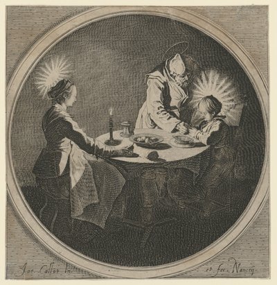 Heilige Familie am Tisch von Jacques Callot