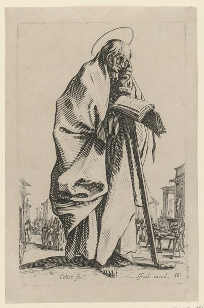 Heiliger Simon, Blatt 14 der Folge "Jesus, die zwölf Apostel und Maria" von Jacques Callot