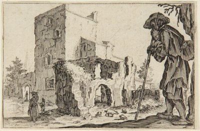 Der Hirte und die Ruinen von Jacques Callot