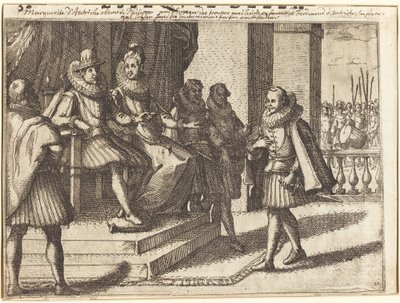 König und Königin beraten über die Türken [recto] von Jacques Callot