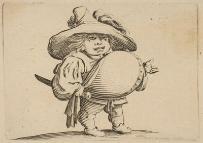 Der Mann mit dem großen Bauch, verziert mit einer Reihe von Knöpfen von Jacques Callot