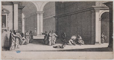 Die große Passion, Die Fußwaschung. Erste Nummer einer Suite von 7 Stücken (Lieure 281, Meaume 12) von Jacques Callot