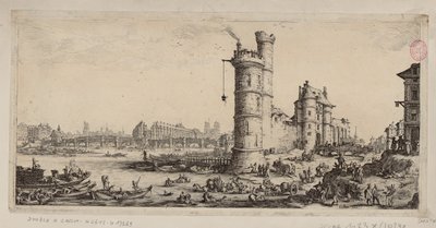 Der Turm von Nesle und Blick auf die Pont-Neuf von Jacques Callot