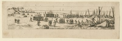 Landung der Truppen bei der Belagerung von La Rochelle, 1630 von Jacques Callot