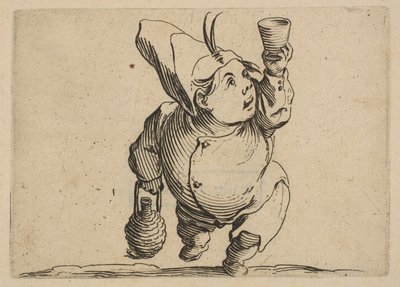 Der Trinker von vorne gesehen, aus Varie Figure Gobbi, Serie..., 1616-22 von Jacques Callot