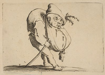 Der Bucklige mit einem Stock, aus Varie Figure Gobbi, 1616-22 von Jacques Callot