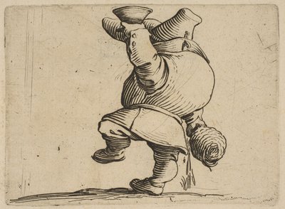 Der Trinker von hinten gesehen, aus Varie Figure Gobbi, 1616-1622 von Jacques Callot