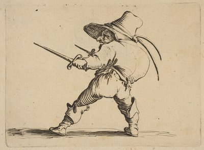 Der Duellant mit Schwert und Dolch, aus Varie, 1616-22 von Jacques Callot