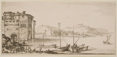 Verladen der Waren, aus der Serie „Die Landschaften von Florenz“ von Jacques Callot