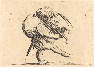 Mann, der einen Grill schabt, ca. 1622 von Jacques Callot