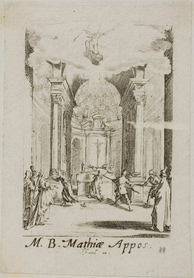 Martyrium des heiligen Matthias, Platte elf aus Die Martyrien der Apostel von Jacques Callot