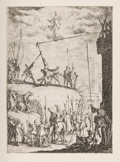 Martyrium des Heiligen Petrus, Nr. 4 aus Das Martyrium der Apostel von Jacques Callot