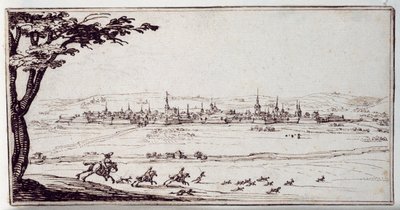Nancy in der Ferne: Harrier verfolgen einen Hasen von Jacques Callot