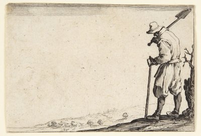 Bauer mit Spaten auf der Schulter von Jacques Callot
