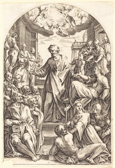 Petrus erweckt Tabitha von Jacques Callot