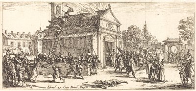Plünderung eines Klosters, ca. 1633 von Jacques Callot