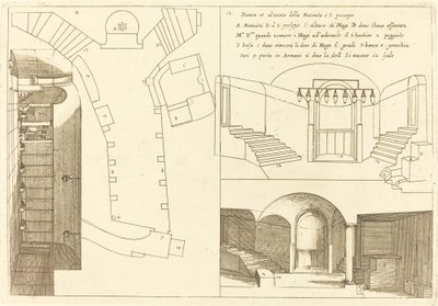 Plan und Aufriss der Kirche der Heiligen Geburt von Jacques Callot