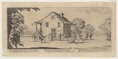 Plünderung, Blatt 4 der Folge "Grauen des Krieges" von Jacques Callot