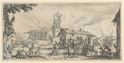 Plünderung und Niederbrennung eines Dorfes von Jacques Callot