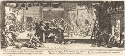 Plünderung eines großen Bauernhauses von Jacques Callot
