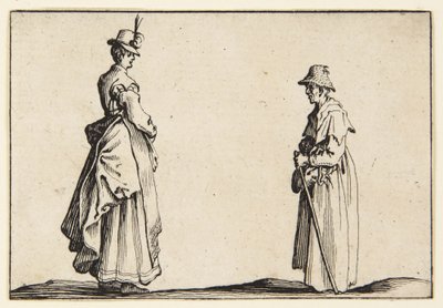 Profile von zwei Frauen von Jacques Callot