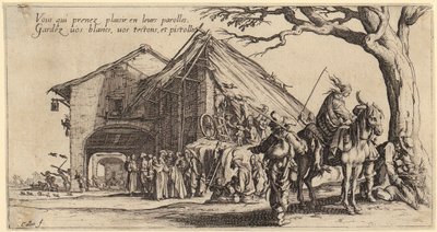 Rast, Blatt 3 der Folge "Die Bohémiens" von Jacques Callot