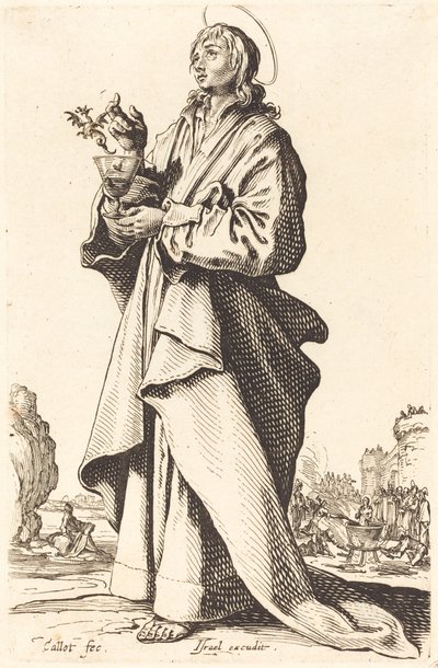 Heiliger Johannes der Evangelist, veröffentlicht 1631 von Jacques Callot