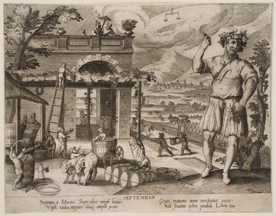 September, aus der Serie „Die Monate“ von Jacques Callot