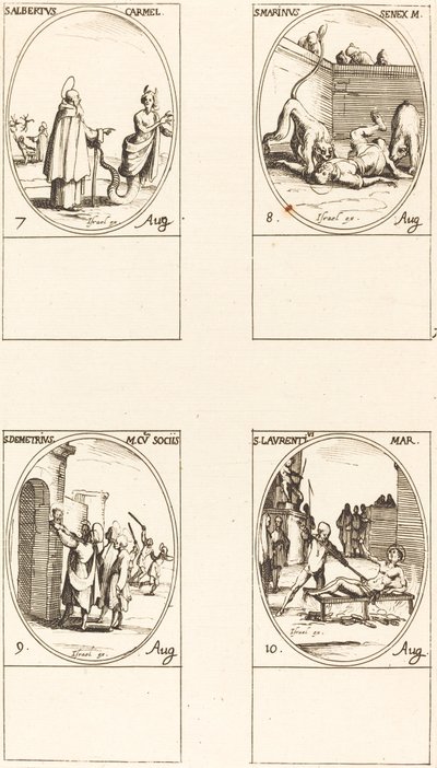 St. Albert von Sizilien, Karmelit; St. Marinus; St. Demetrius und Gefährten; St. Lauren von Jacques Callot