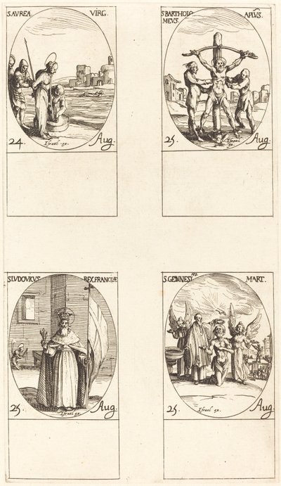 St. Aurea; St. Bartholomäus; St. Ludwig; St. Genesius von Jacques Callot