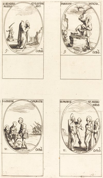 St. Dionysius, Rusticus & Eleutherius, St. Abraham, St. Gereon & Gefährten, Sts. Pro von Jacques Callot