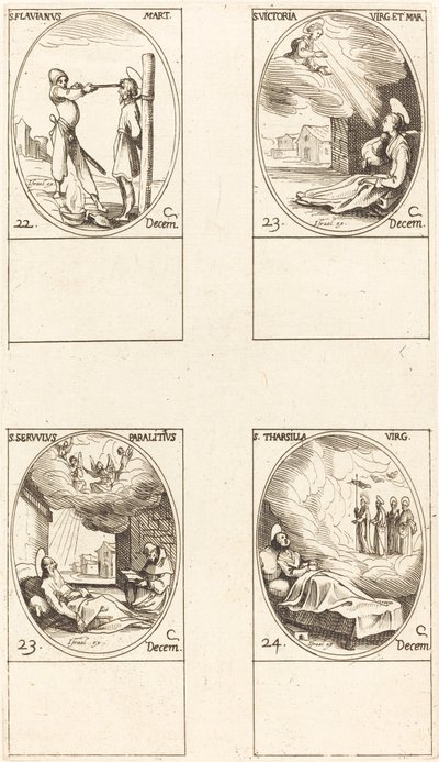 St. Flavian; St. Victoria; St. Servulus; St. Tharsilla von Jacques Callot