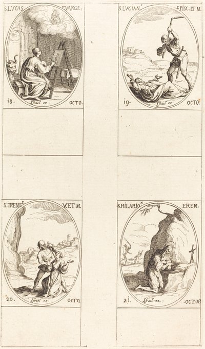 St. Lukas; St. Lucian; St. Irene; St. Hilarion von Jacques Callot